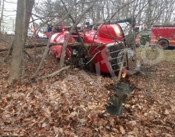 Overturned Truck Mountain Road