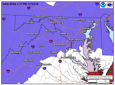 Maryland Winter Weather Advisory 20170108