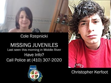 Missing Boys Middle River 20180131