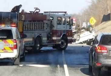 Crash I-95 Overturned 20180218