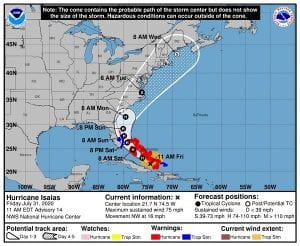 Hurricane Isaias Projected Path 20200731 Full