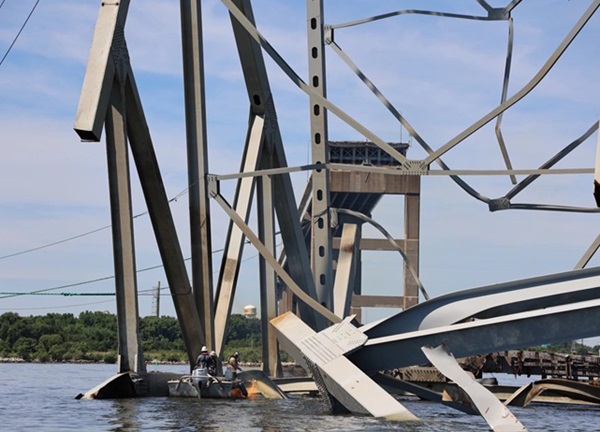 Key Bridge Steel Truss Removal 20240601