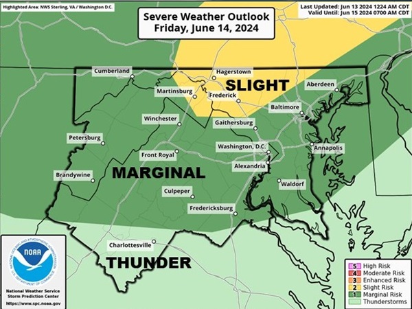 NWS Baltimore Storm Probability 20240614