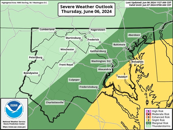 NWS Baltimore Storm Risk 20240606