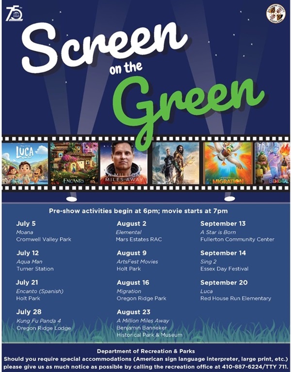 Baltimore County Recreation Screen on the Green 2024