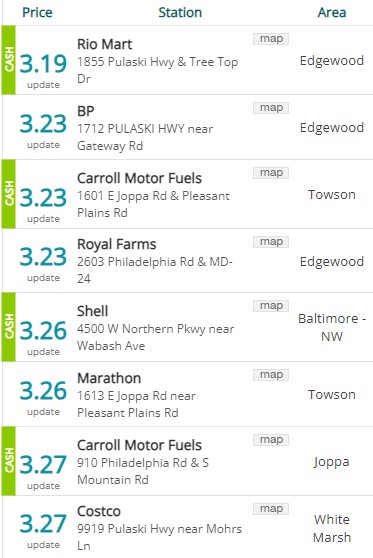 Lowest Baltimore Gas Prices 20240722