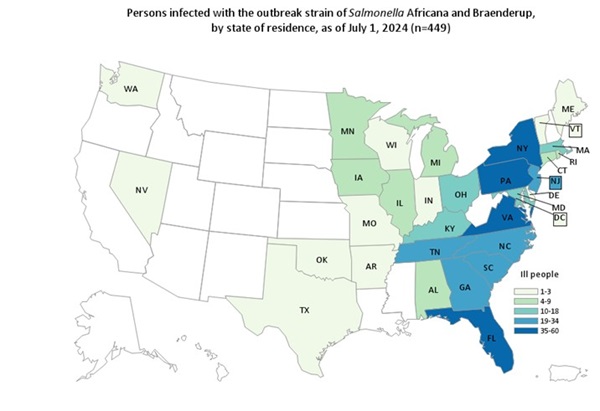 CDC Salmonella Cucumber Map 20240814