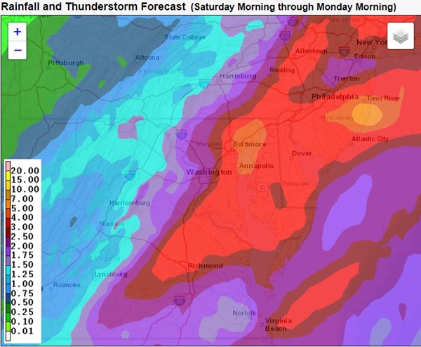 Maryland Rainfall Forecast 20240810