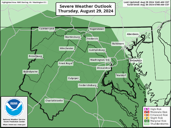 NWS Baltimore Severe Weather Outlook 20240829