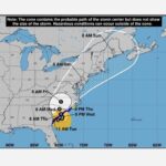 Tropical Storm Debby Projected Path 20240806