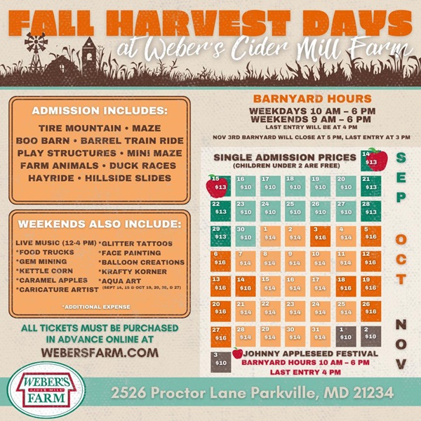 Weber's Farm Fall Harvest Days 2024