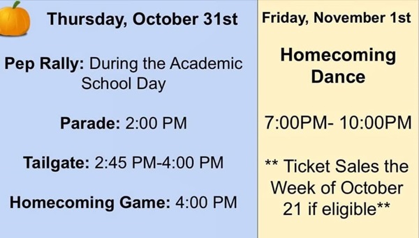 Perry Hall High School Homecoming Schedule 20241031