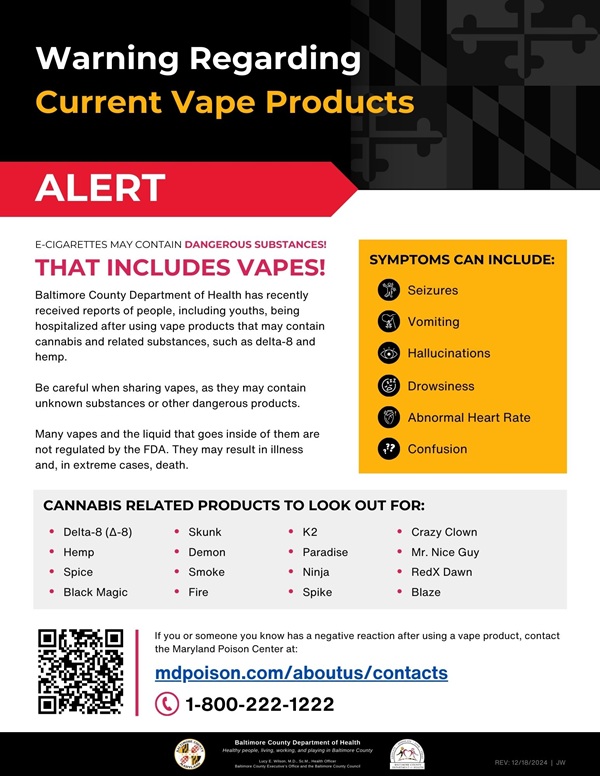 Baltimore County Health Department Vape Warning 20241219