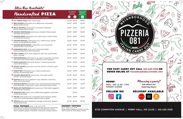 Pizzeria 081 Menu 2