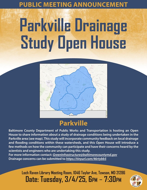 Baltimore County DPW Parkville Drainage Study Open House 20250304