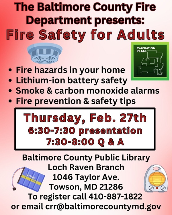 Baltimore County Fire Department Fire Safety for Adults Class