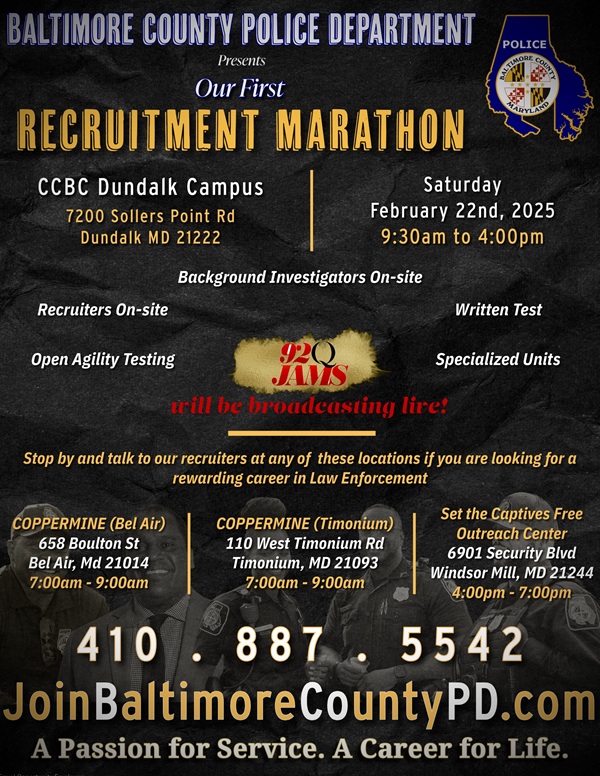 Baltimore County Police Department Recruitment Marathon 20250222