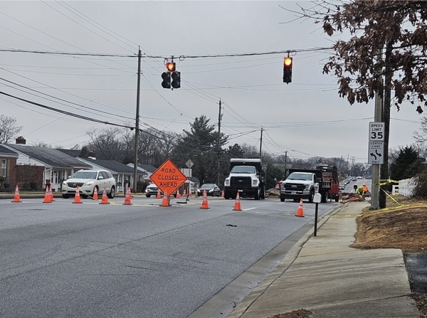 East Joppa Road Water Main Break Sinkhole 20250206.