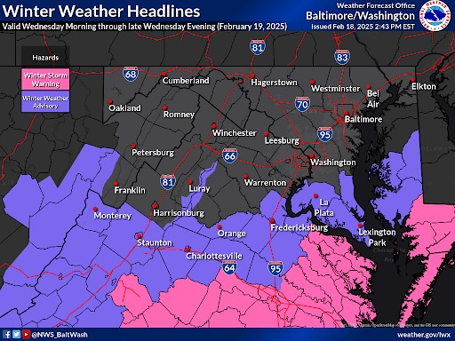 NWS Baltimore Winter Storm 20250218