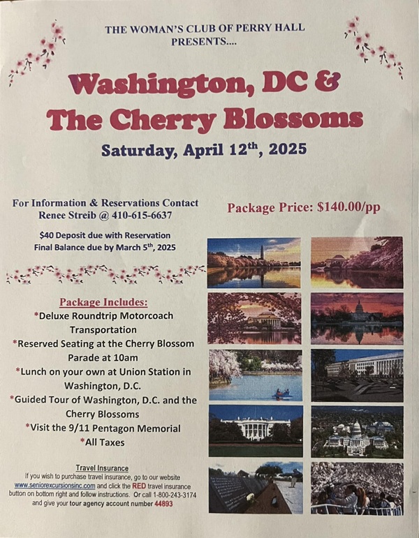 Woman's Club of Perry Hall Cherry Blossoms Bus Trip 202504