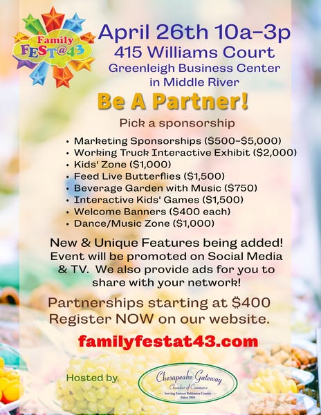 2025 Family Fest at 43 Sponsor Flyer