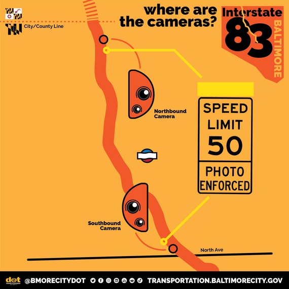 New Baltimore City JFX Speed Cameras I-83 20250305